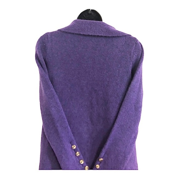 Zara purple knit fuzzy button down long cardigan jacket size medium brand new - Picture 8 of 16